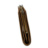Celine Vintage Brown Leather Macadam Bi-Fold/Kiss-Lock Coin Wallet