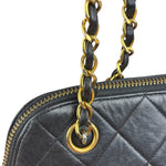 Chanel Vintage Black Leather Shoulder Bag