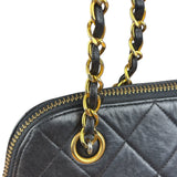 Chanel Vintage Black Leather Shoulder Bag