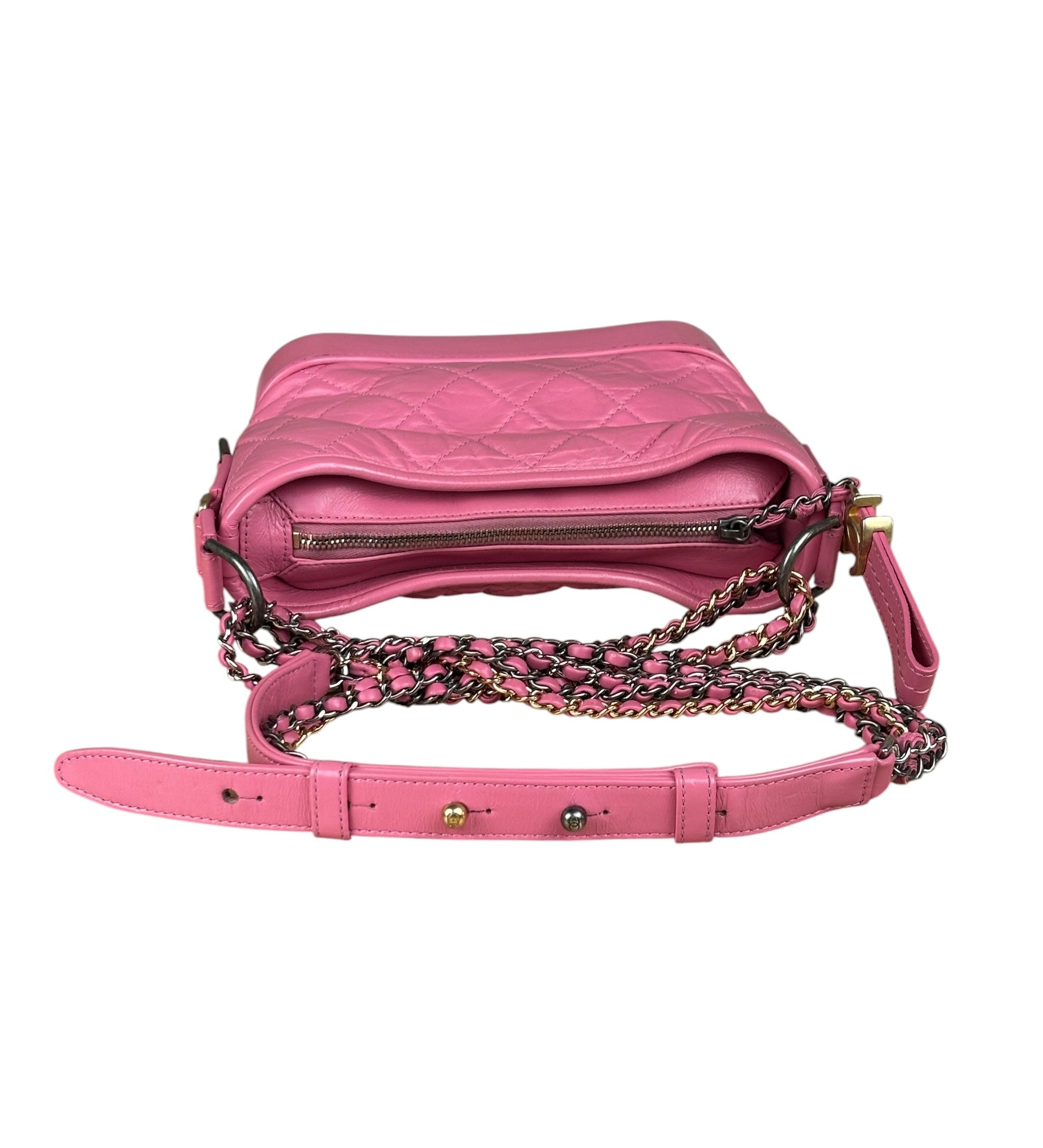 Chanel Pink Quilted Leather Small Gabrielle Hobo Bag 2019