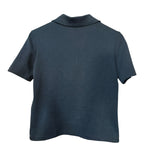 Louis Vuitton Black Monogram Boxy Collared Quarter-Button Top