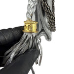 Chanel Vintage Metallic Silver Quilted Tassel Flap Bag 1997