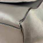 Celine Grey Suede/Leather Crocodile Embossed Trapeze Two-Way Bag