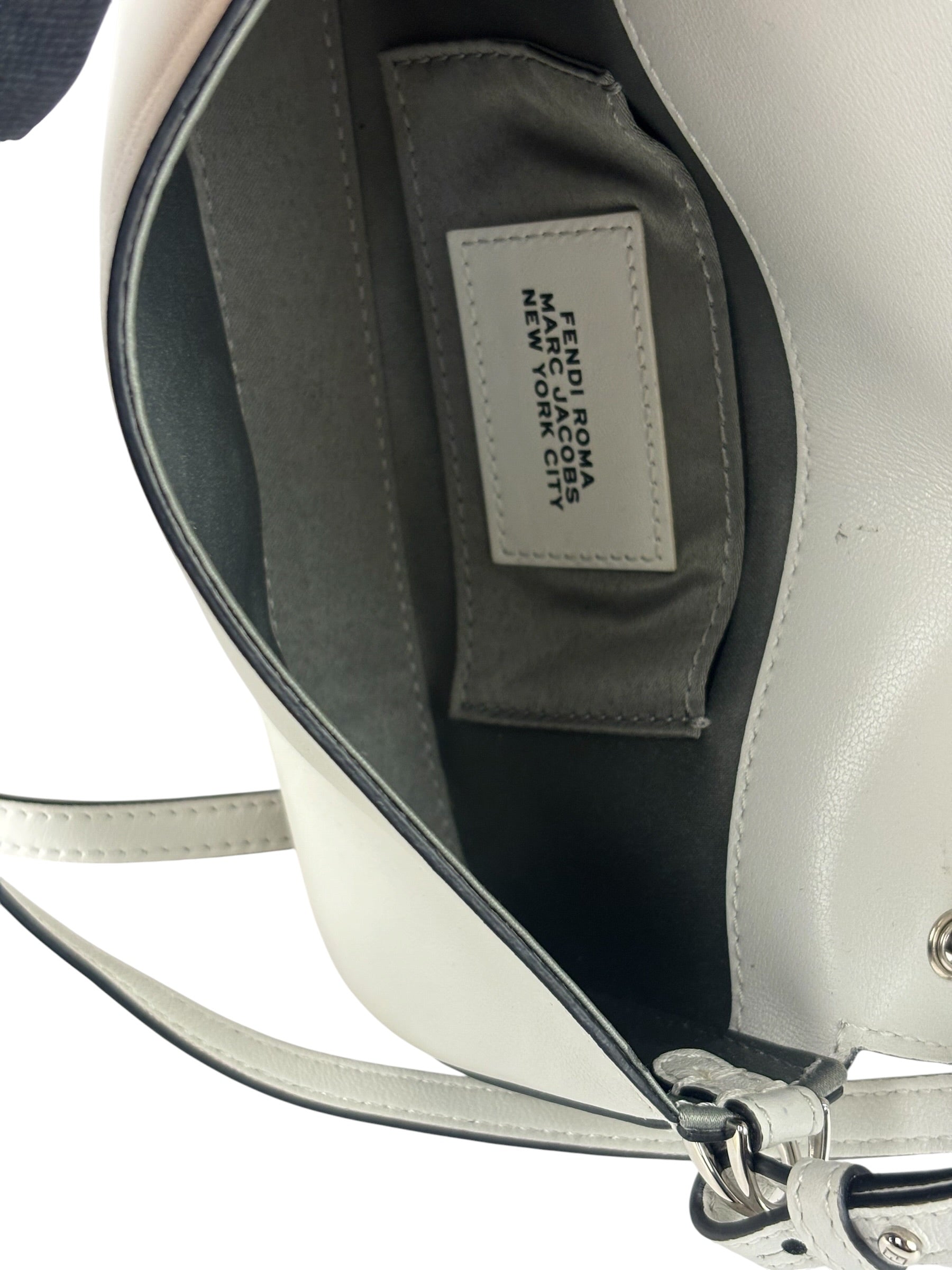 Fendi x Marc Jacobs White Leather Mini Baguette