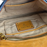 Prada Vintage Cobalt Blue Canvas Flap Shoulder Bag