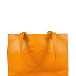 Chanel Vintage Orange Caviar Leather Tote 1989