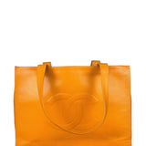 Chanel Vintage Orange Caviar Leather Tote 1989