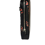 Balenciaga Black Leather Logo Print Phone/Card Holder