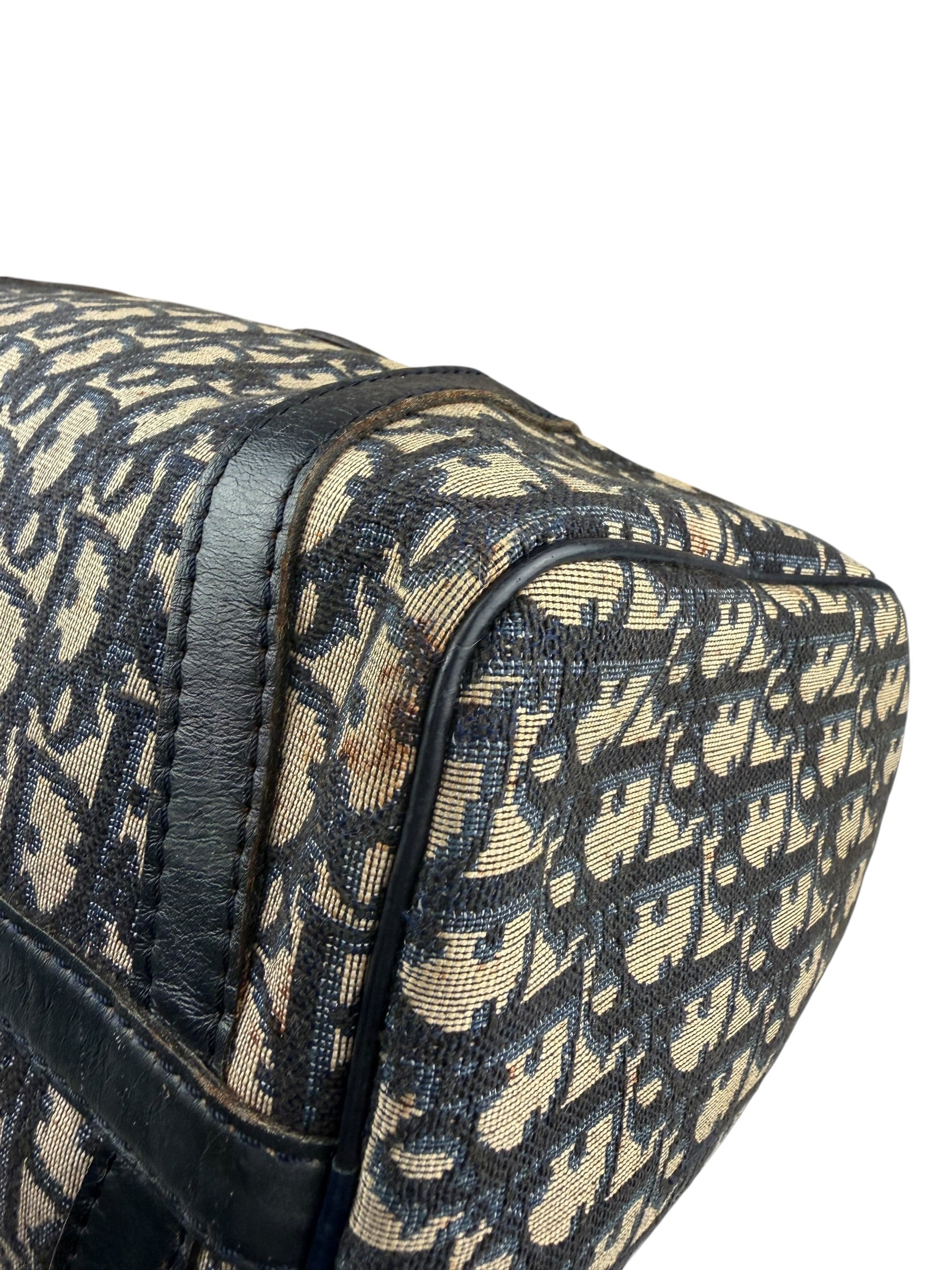 Christian Dior Vintage Canvas Monogram Trotter Oblique Boston Hand Bag