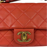 Chanel Red Quilted Caviar Leather Timeless Shoulder Bag 2012