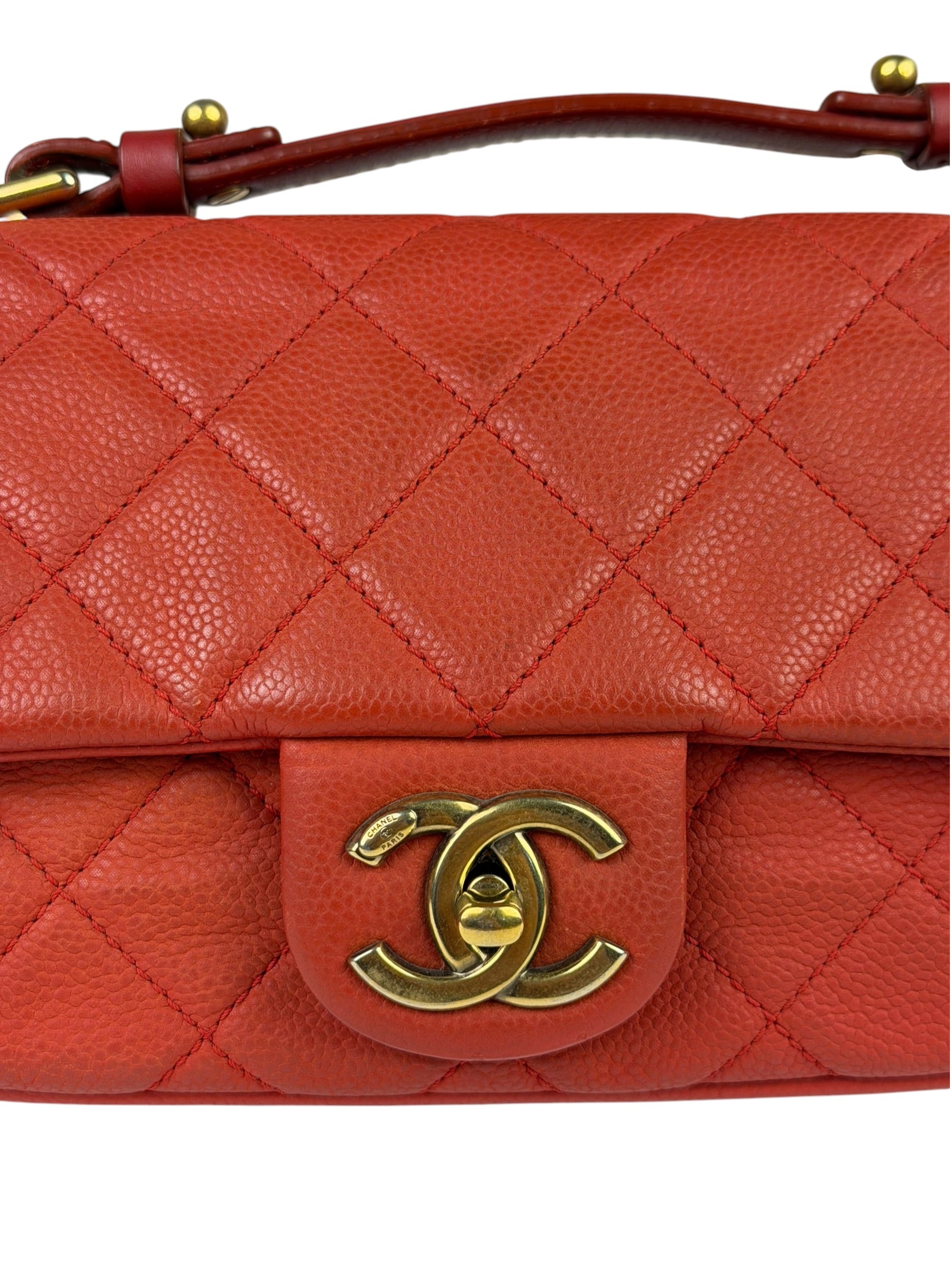 Chanel Red Quilted Caviar Leather Timeless Shoulder Bag 2012