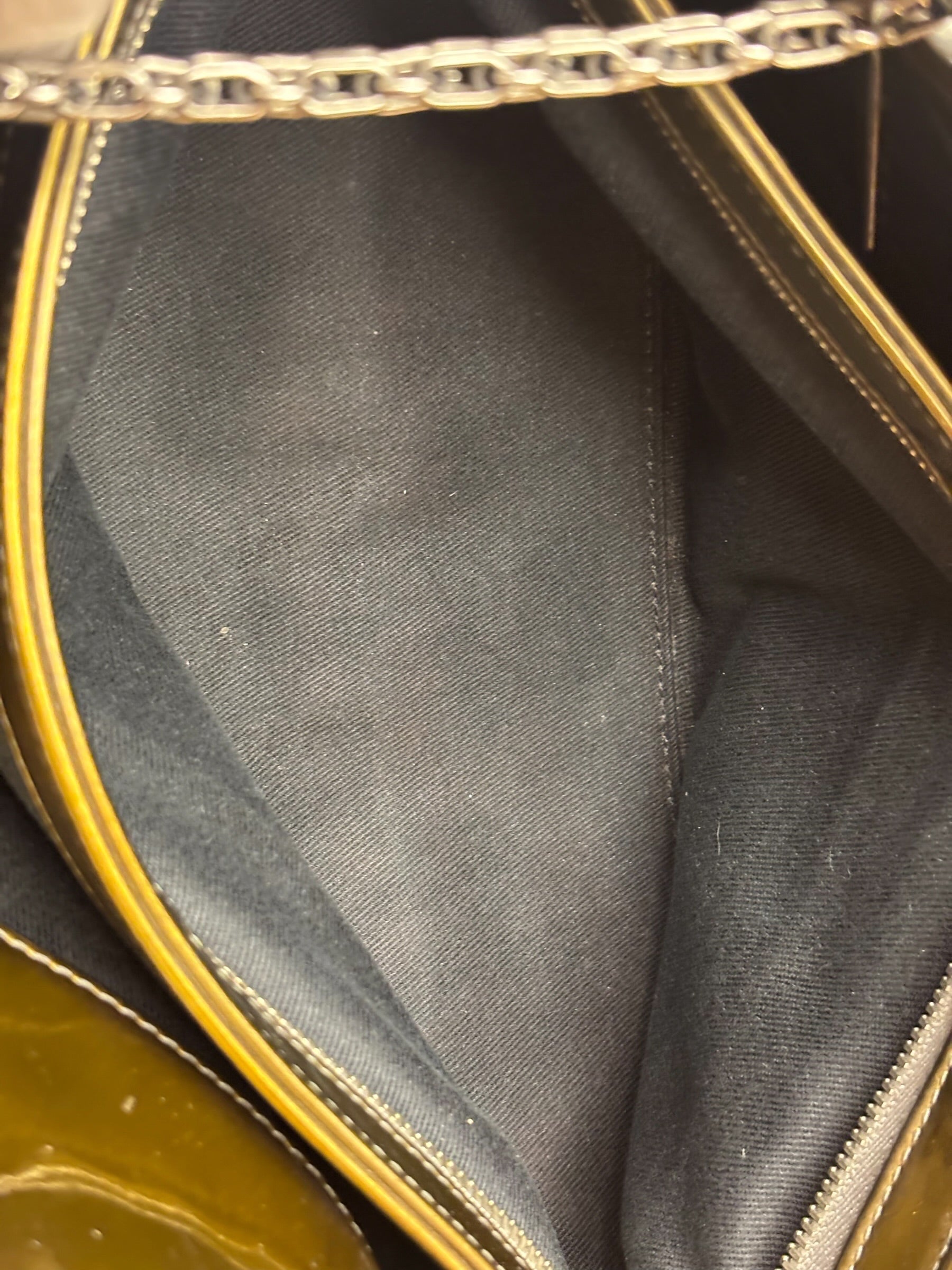 Chanel Metallic Gold Patent Leather Just Medemoiselle Bowling Bag 2011