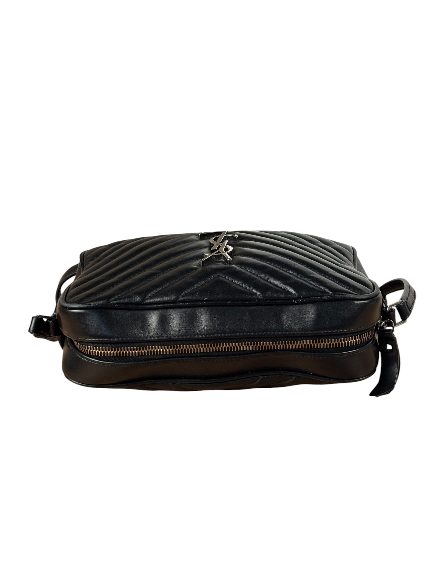 Yves Saint Laurent Black Leather Lou Camera Bag