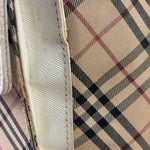 Burberry White Leather Trim Nova Check Shoulder Bag