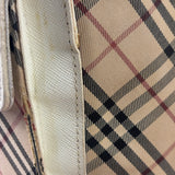 Burberry White Leather Trim Nova Check Shoulder Bag