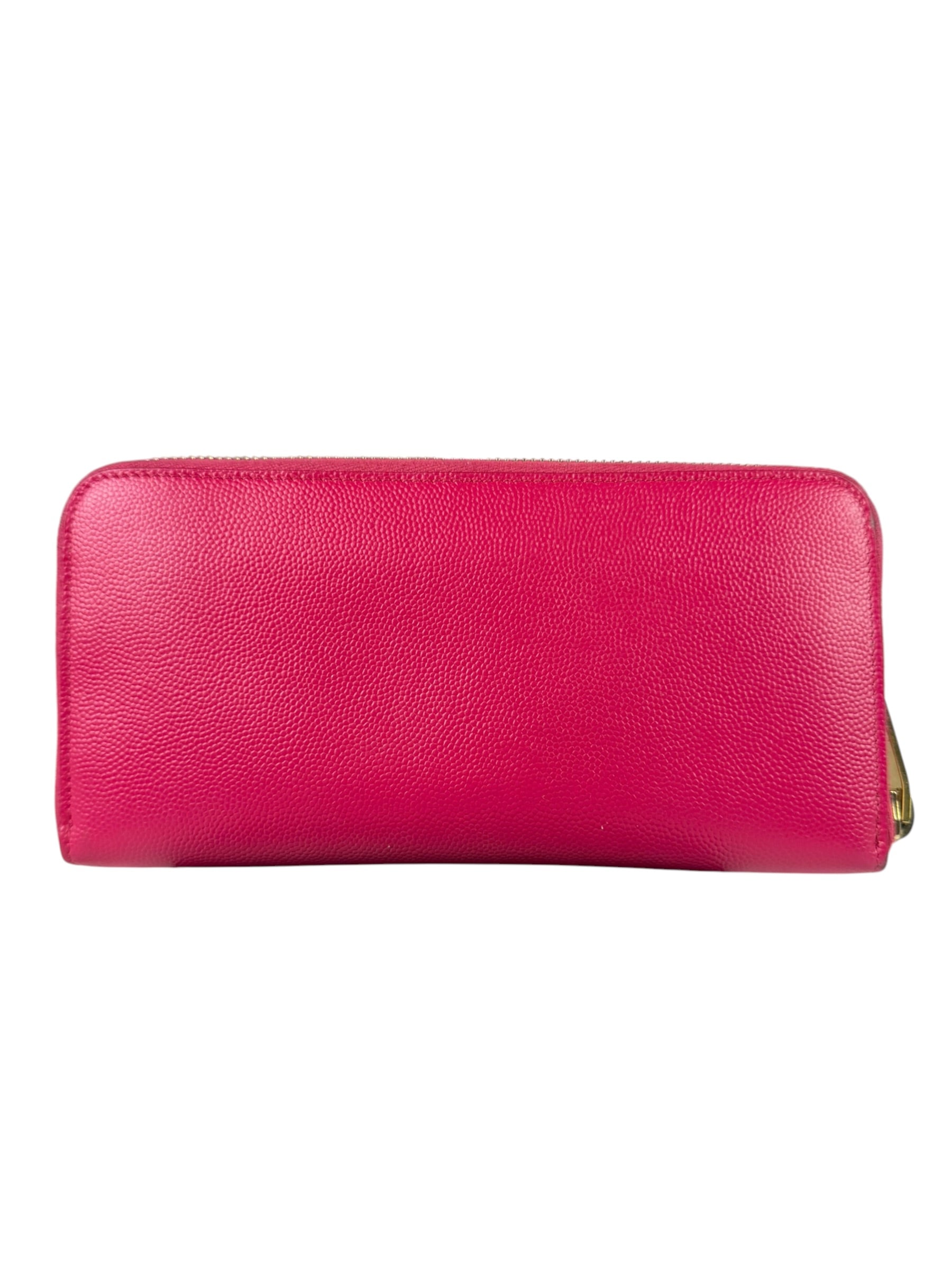 Yves Saint Laurent Pink Leather Zip Around Long Wallet