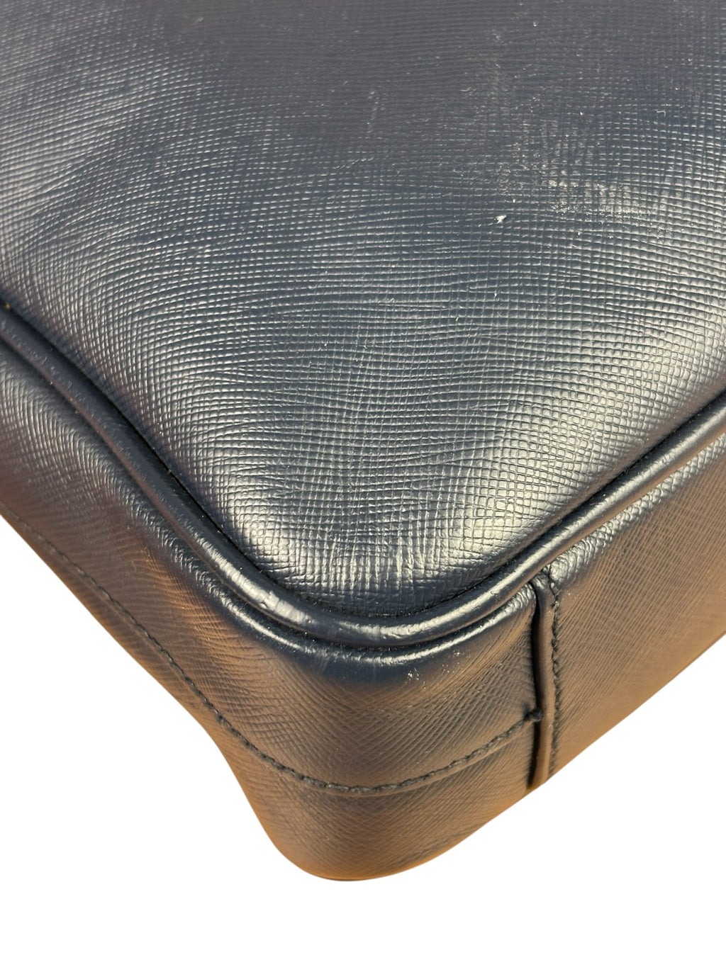 Prada Navy Saffiano Leather Laptop Work Bag