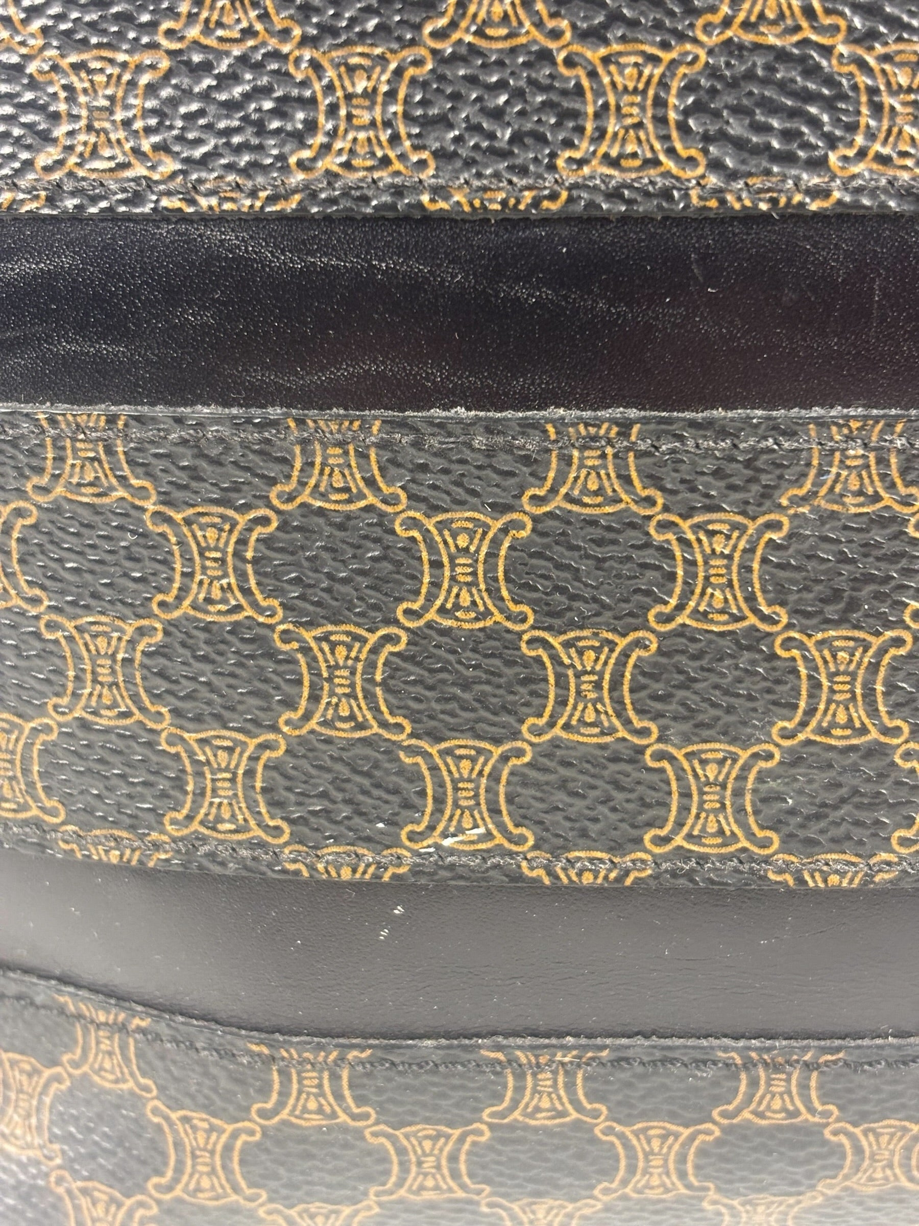 Celine Coated Canvas Stripped Macadam Crossbody