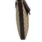 Gucci Brown Leather Trim GG Supreme Messenger Bag