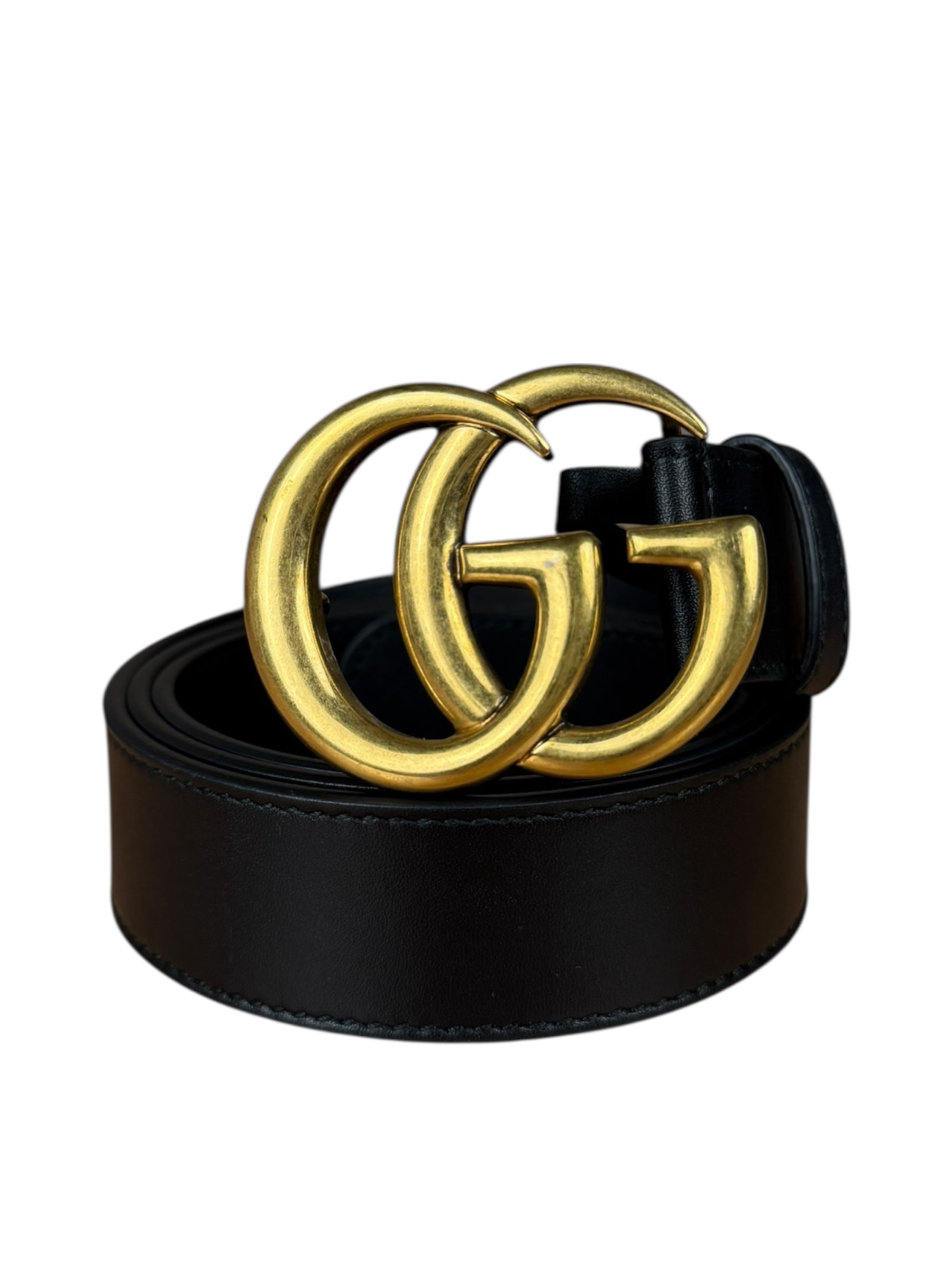 Gucci GG Black leather Belt