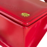 Versace Vintage Red Leather Top Handle Bag