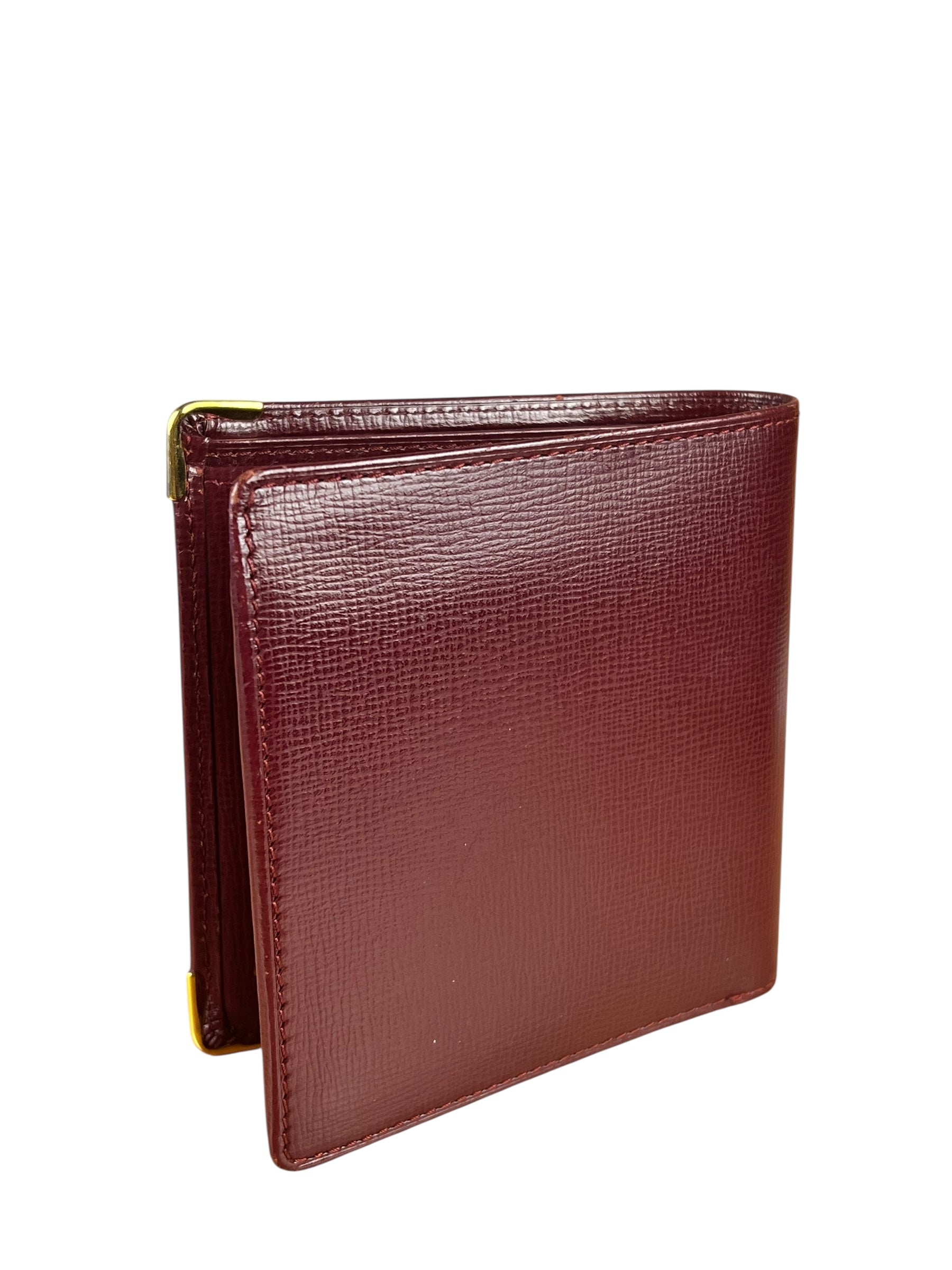 Cartier Vintage Maroon Leather Bifold Wallet