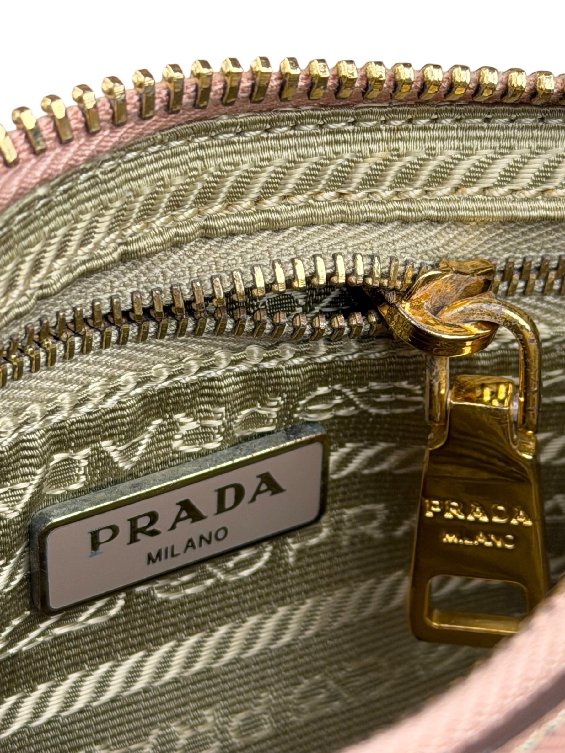 Prada Bicolor Saffiano Leather Mini Pochette