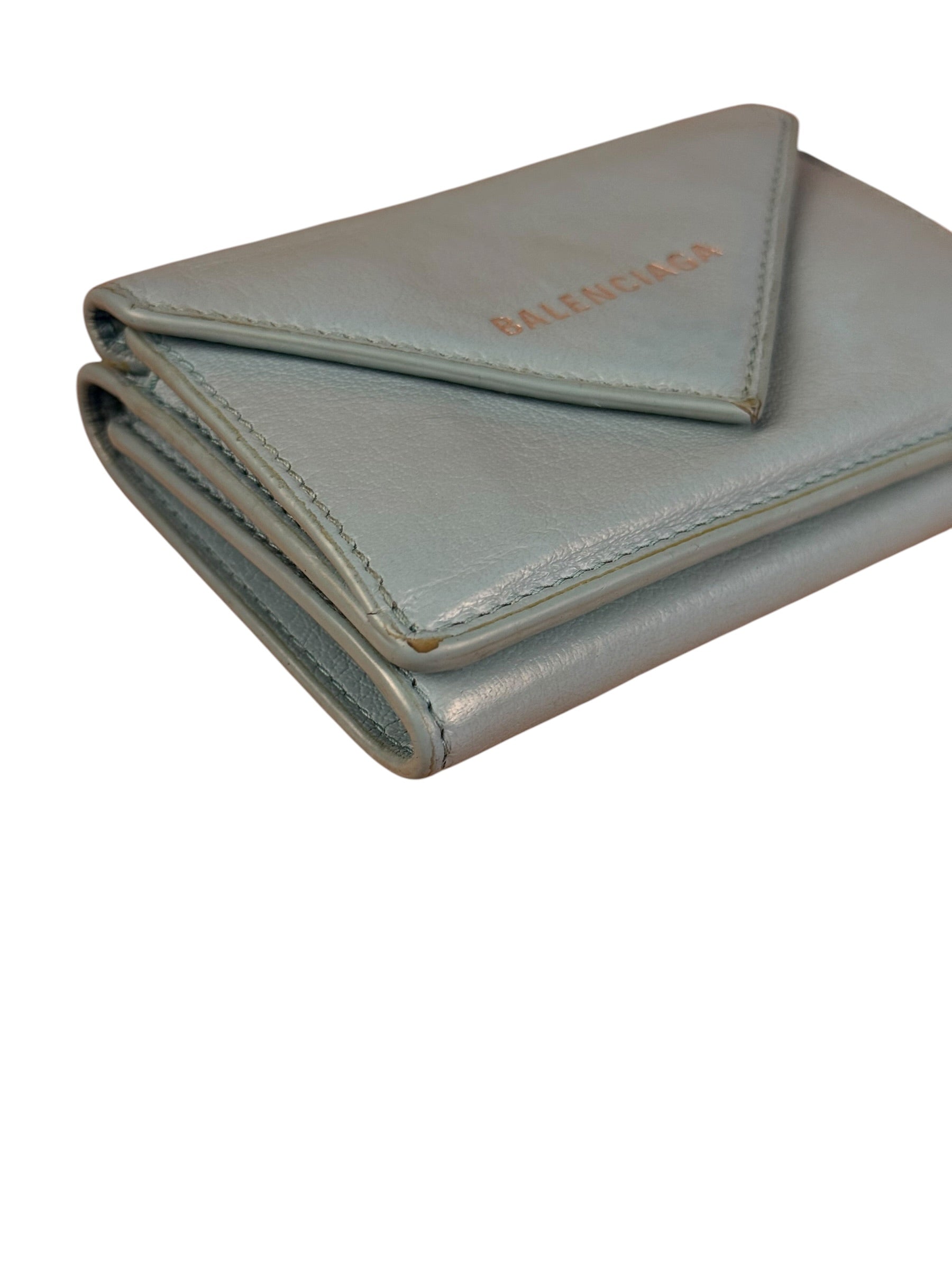 Balenciaga Baby Blue Tri-Fold Wallet