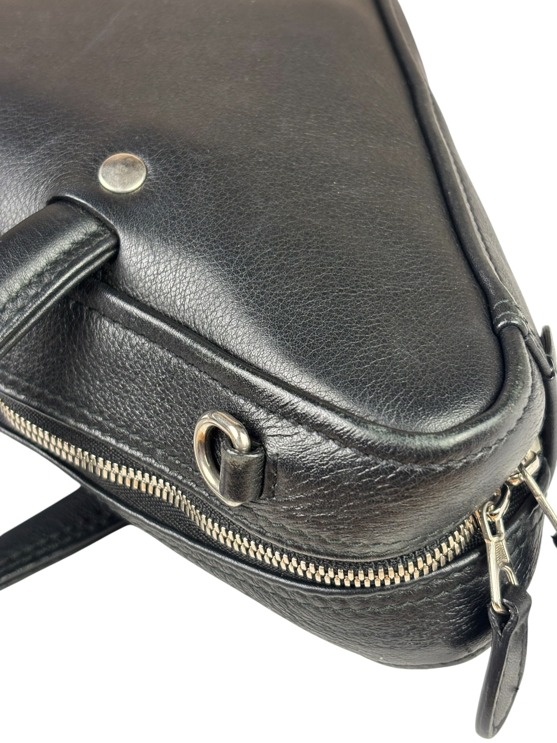 Balenciaga Black Leather Triangle Two-Way Bag