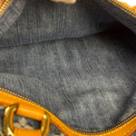 Louis Vuitton Vintage Demin Leather Trim Flat Shopper Tote Bag