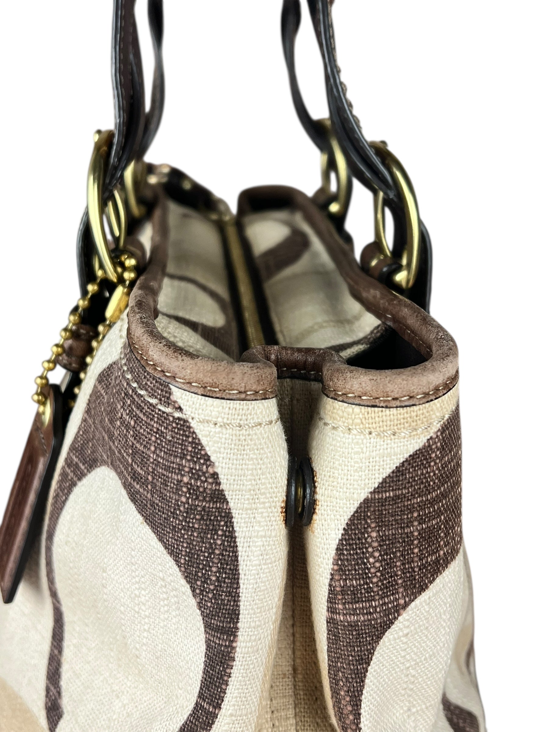 Coach Vintage Braided Strap Canvas Shoulder Bag