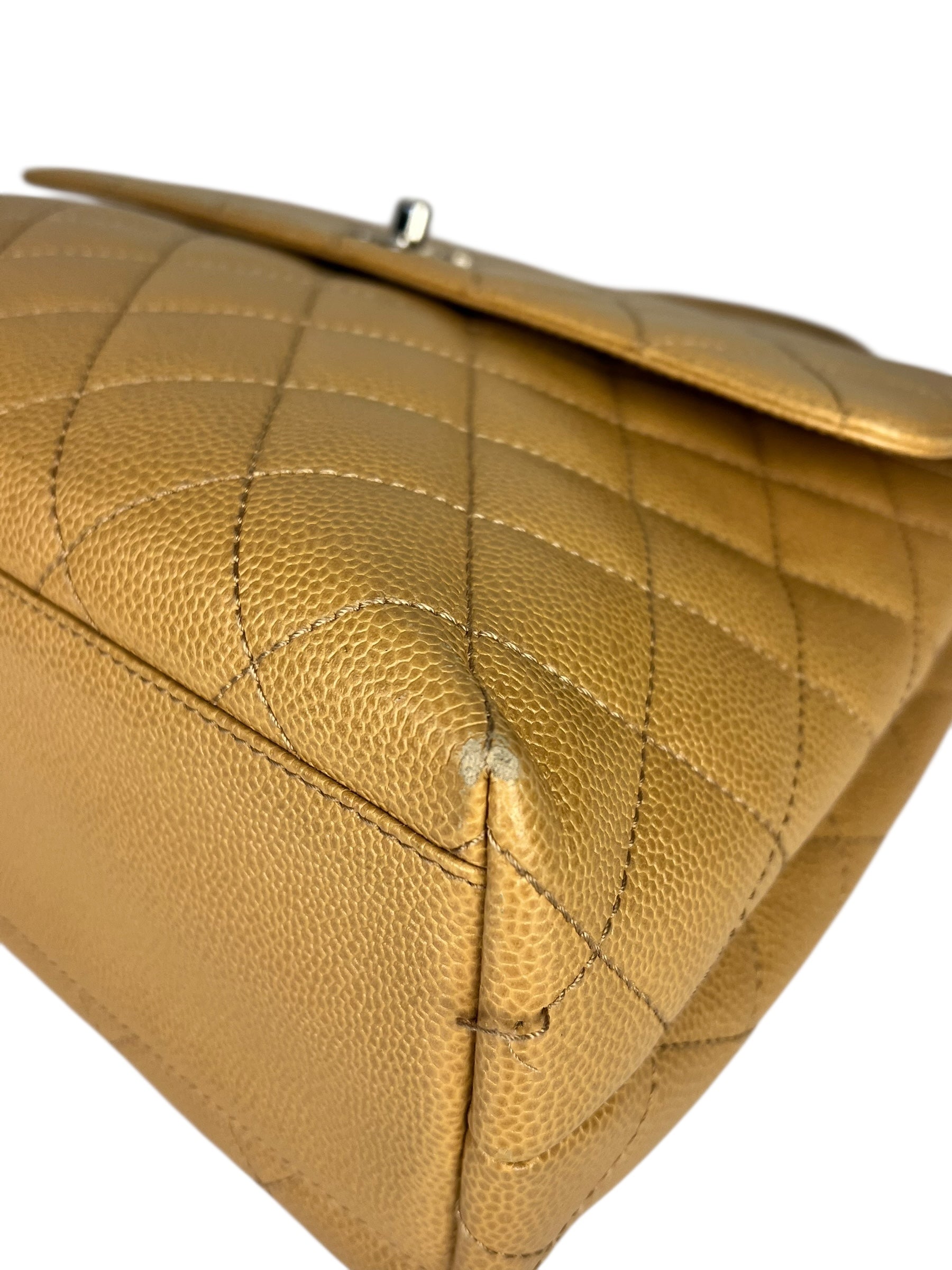 Chanel Beige Calfskin Kelly Top Handle Bag 2001