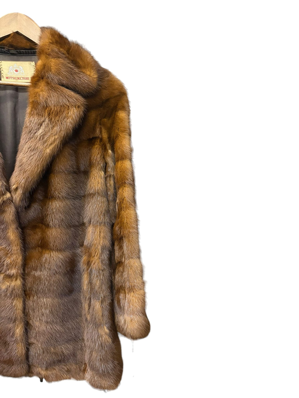 Vintage Light Brown Collared Fur Coat