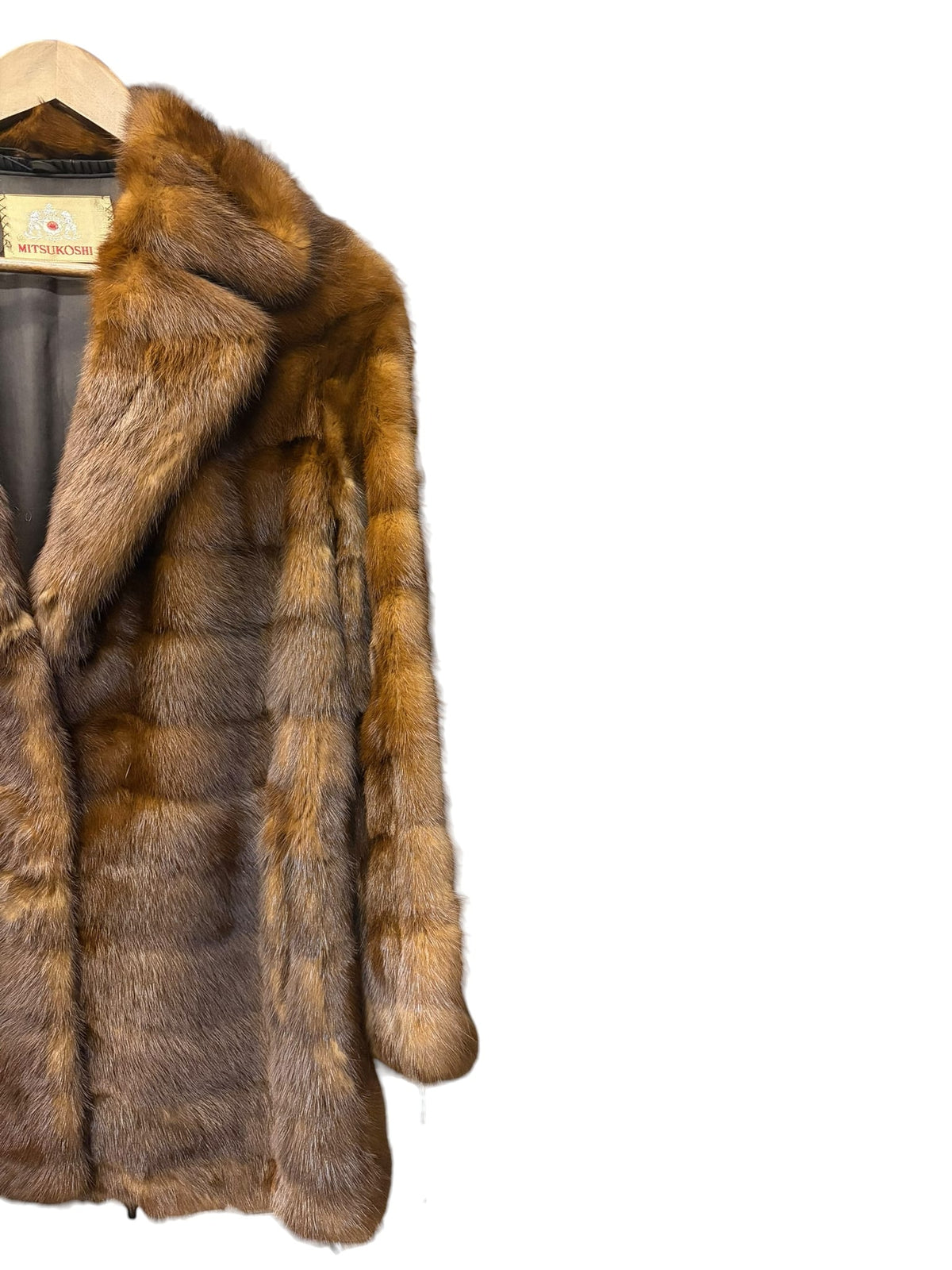 Vintage Light Brown Collared Fur Coat