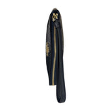 Coach Navy Blue Patent Leather Signature Corner Zip Wristlet