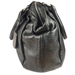 Prada Shiny Black Cervo Pleated Shoulder Bag