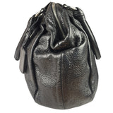 Prada Shiny Black Cervo Pleated Shoulder Bag