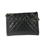 Chanel Black Quilted Leather Geometric Chain Flap Bag 2014