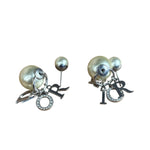 Christian Dior Pearl Spell-Out Earrings