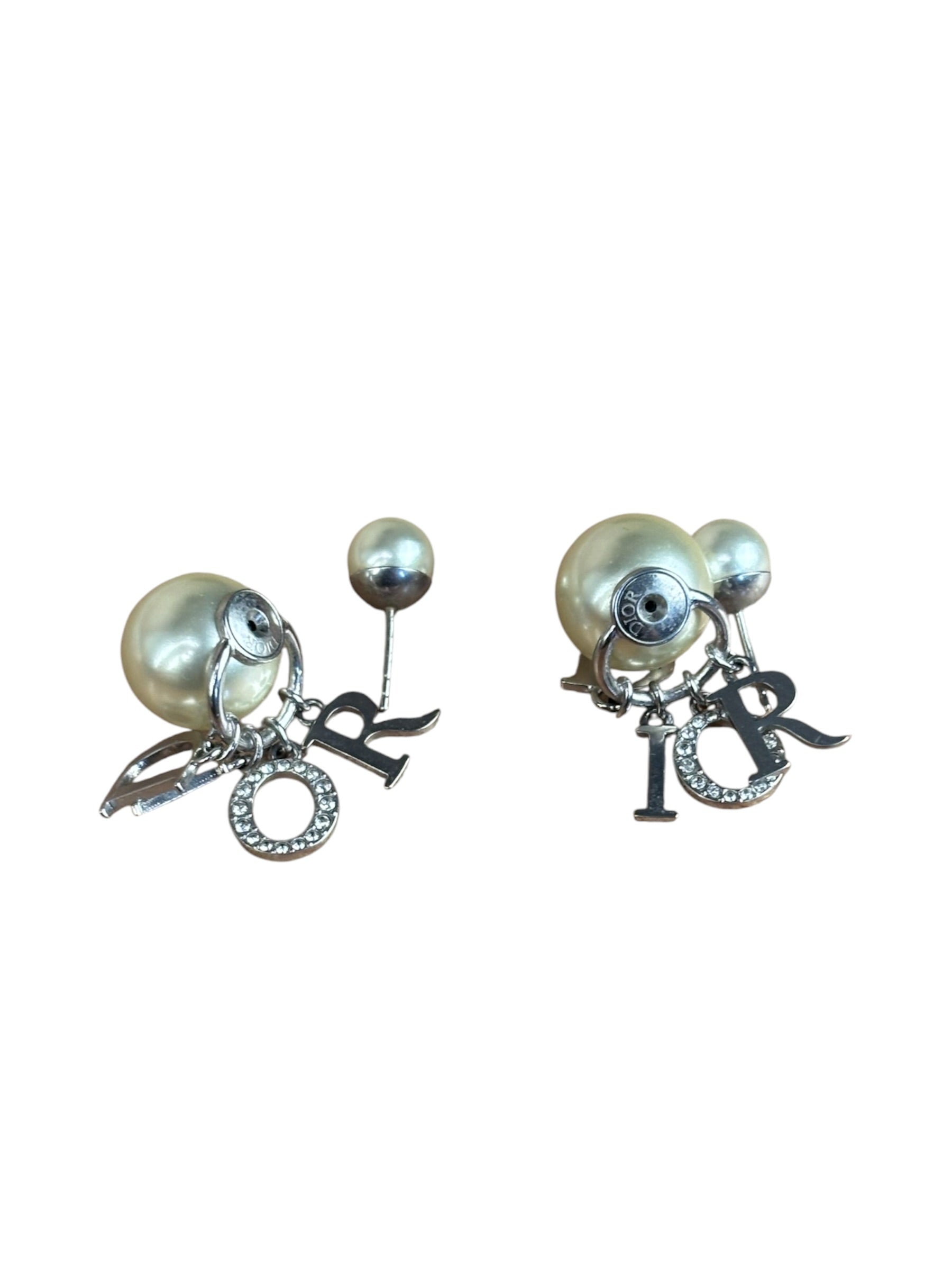 Christian Dior Pearl Spell-Out Earrings