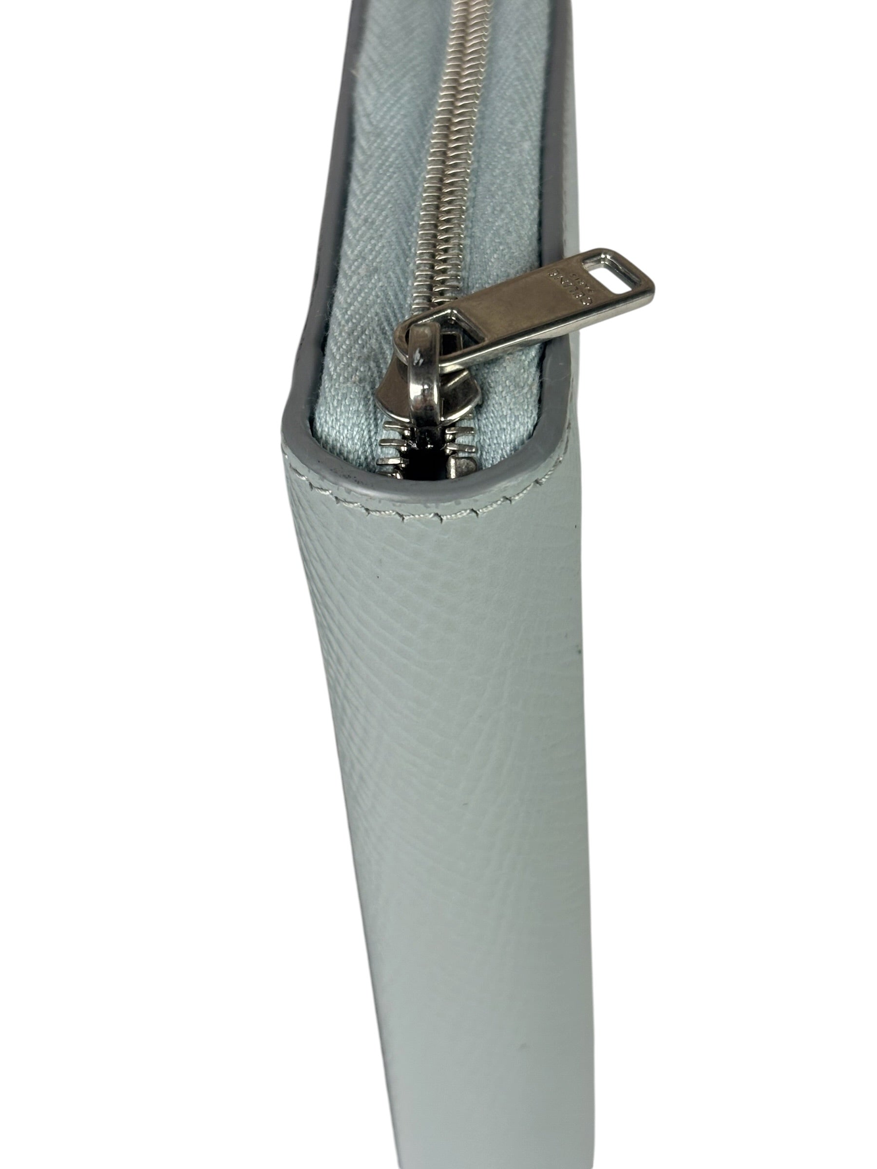 Celine Grey Leather Long Zip Around Wallet