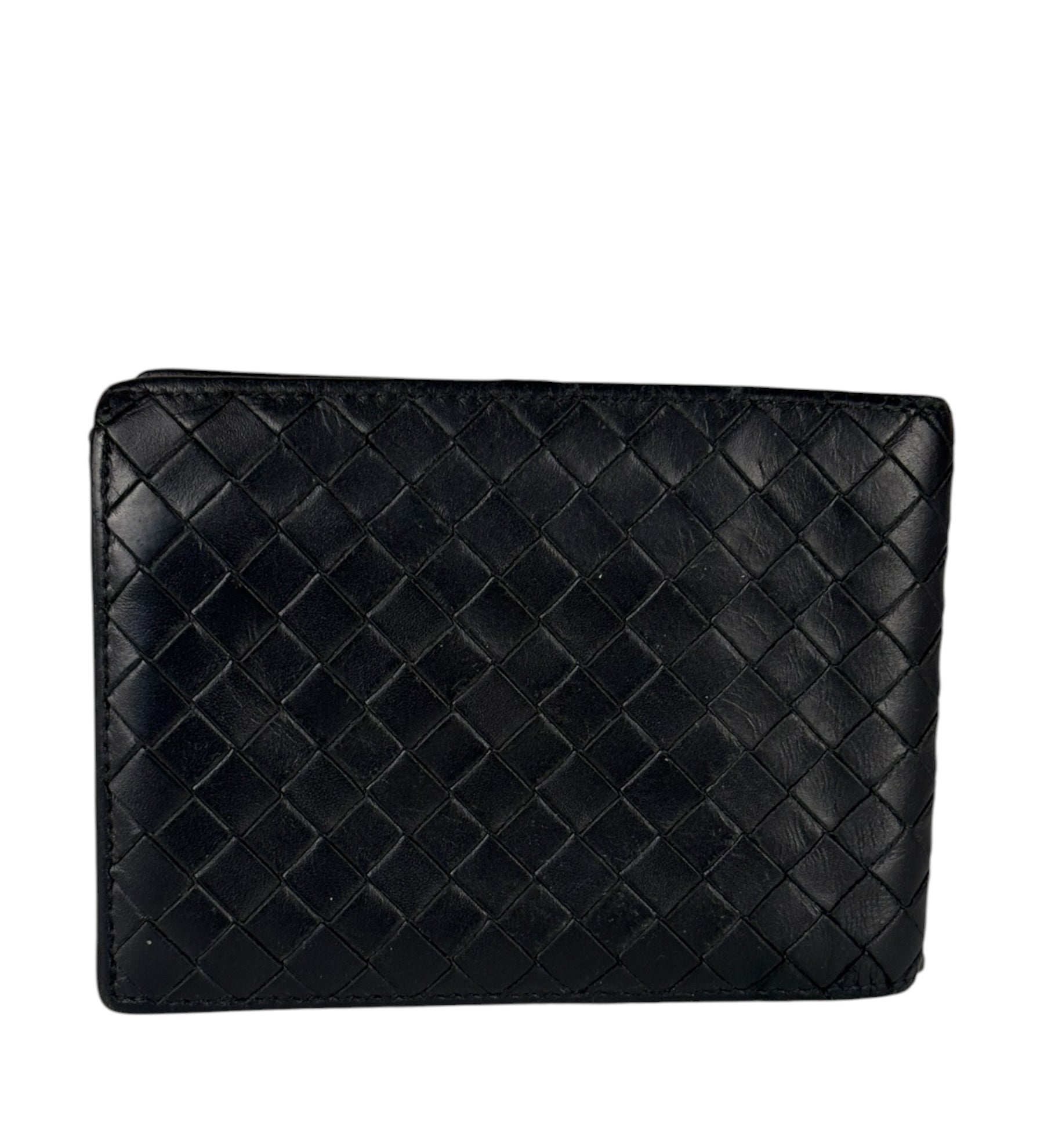 Bottega Veneta Vintage Black Intrecciato BiFold Wallet