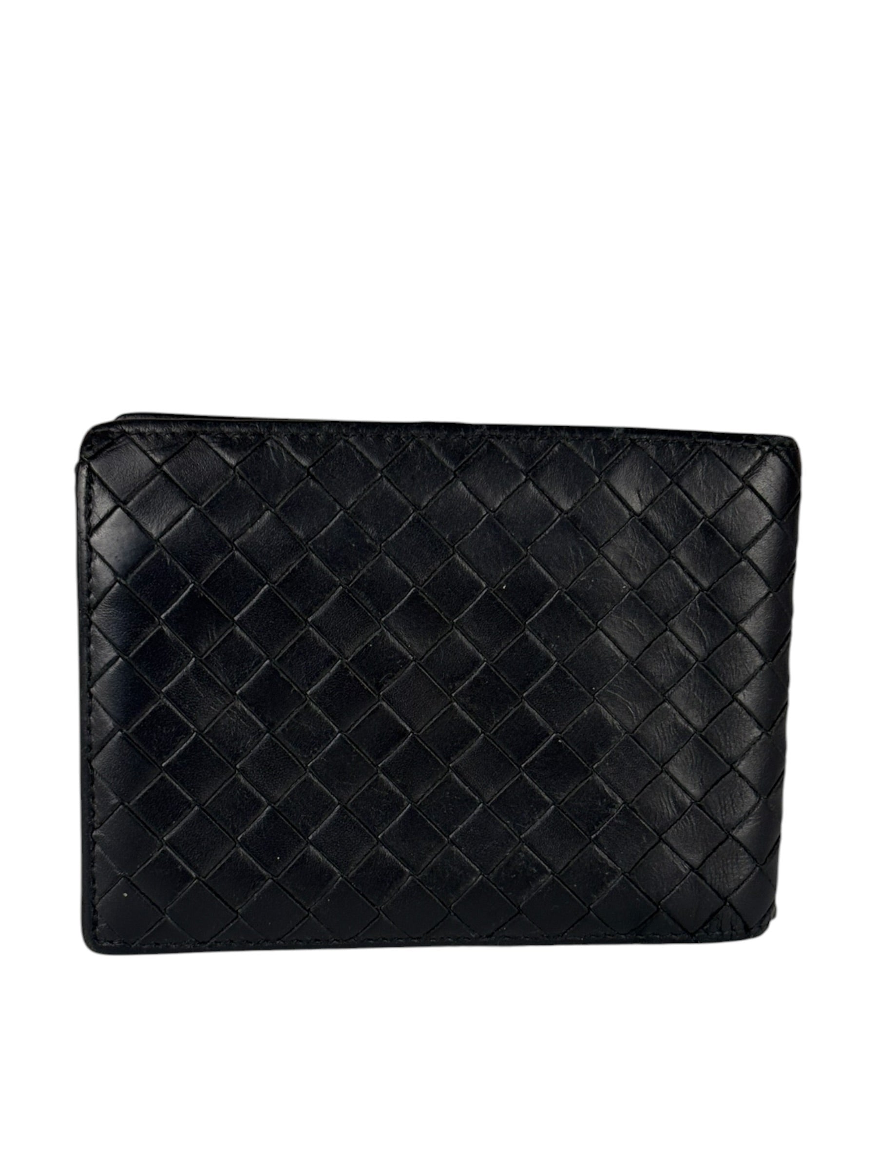 Bottega Veneta Vintage Black Intrecciato BiFold Wallet