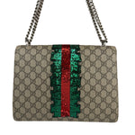 Gucci Beige GG Supreme Medium Dionysus Flap Bag
