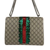 Gucci Beige GG Supreme Medium Dionysus Flap Bag