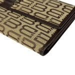 Balenciaga Vintage Brown Canvas Logo Long Wallet