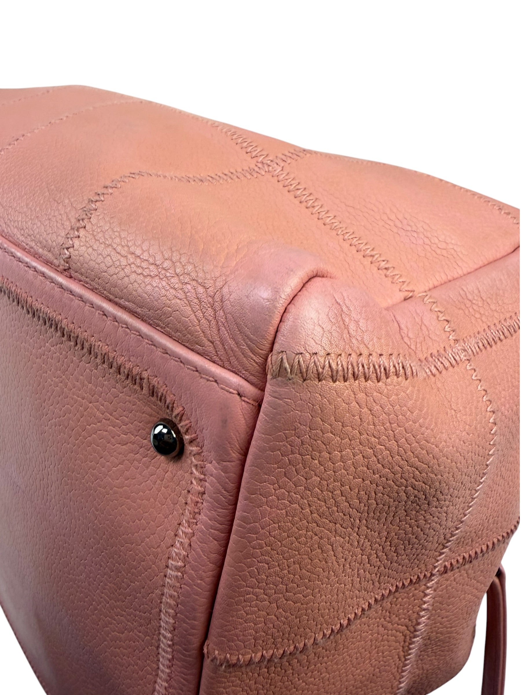 Chanel Pink Caviar Leather Chocolate Bar Bowler Bag 2003