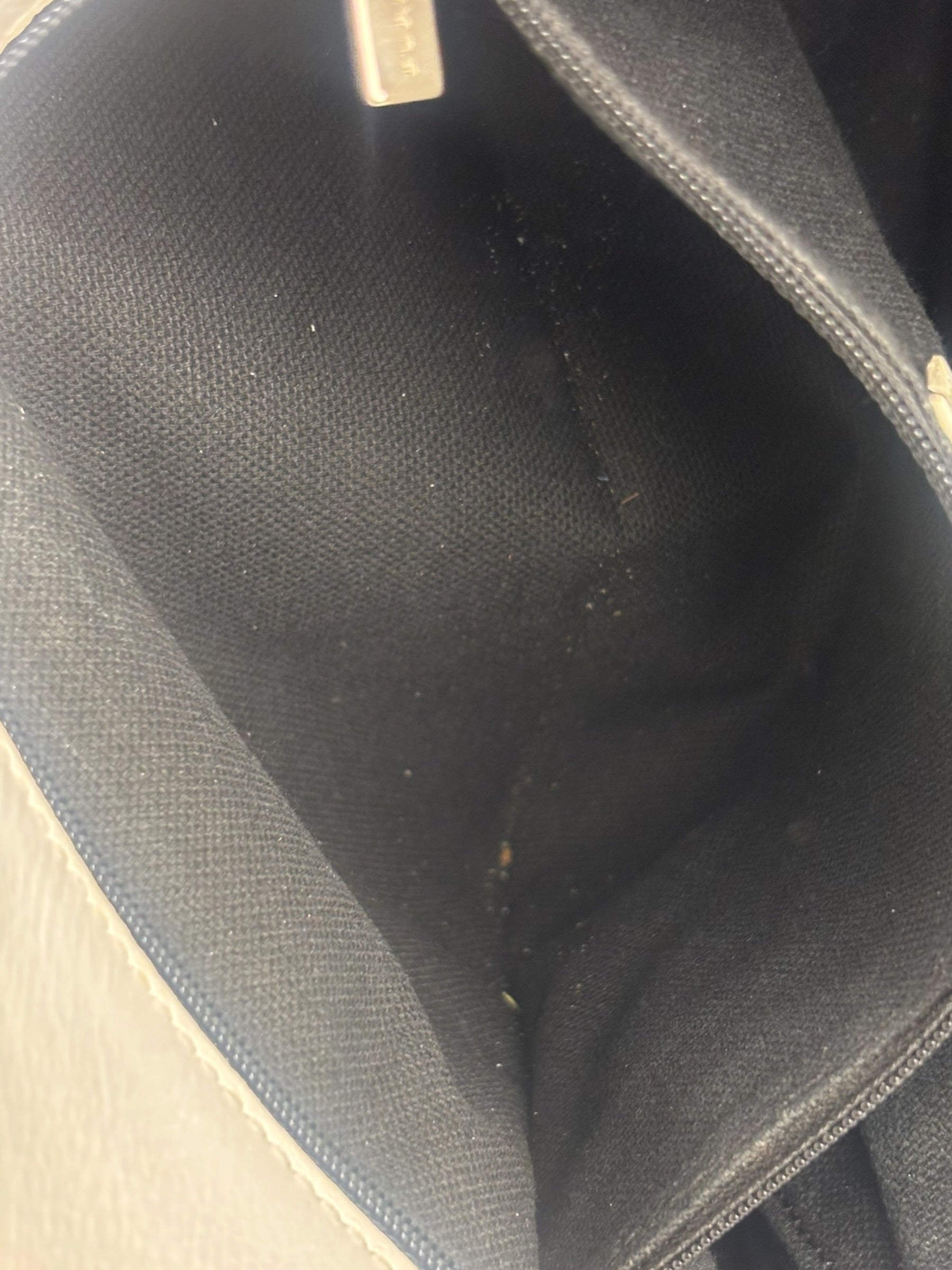 Burberry White Leather Bamboo Cinch Tote