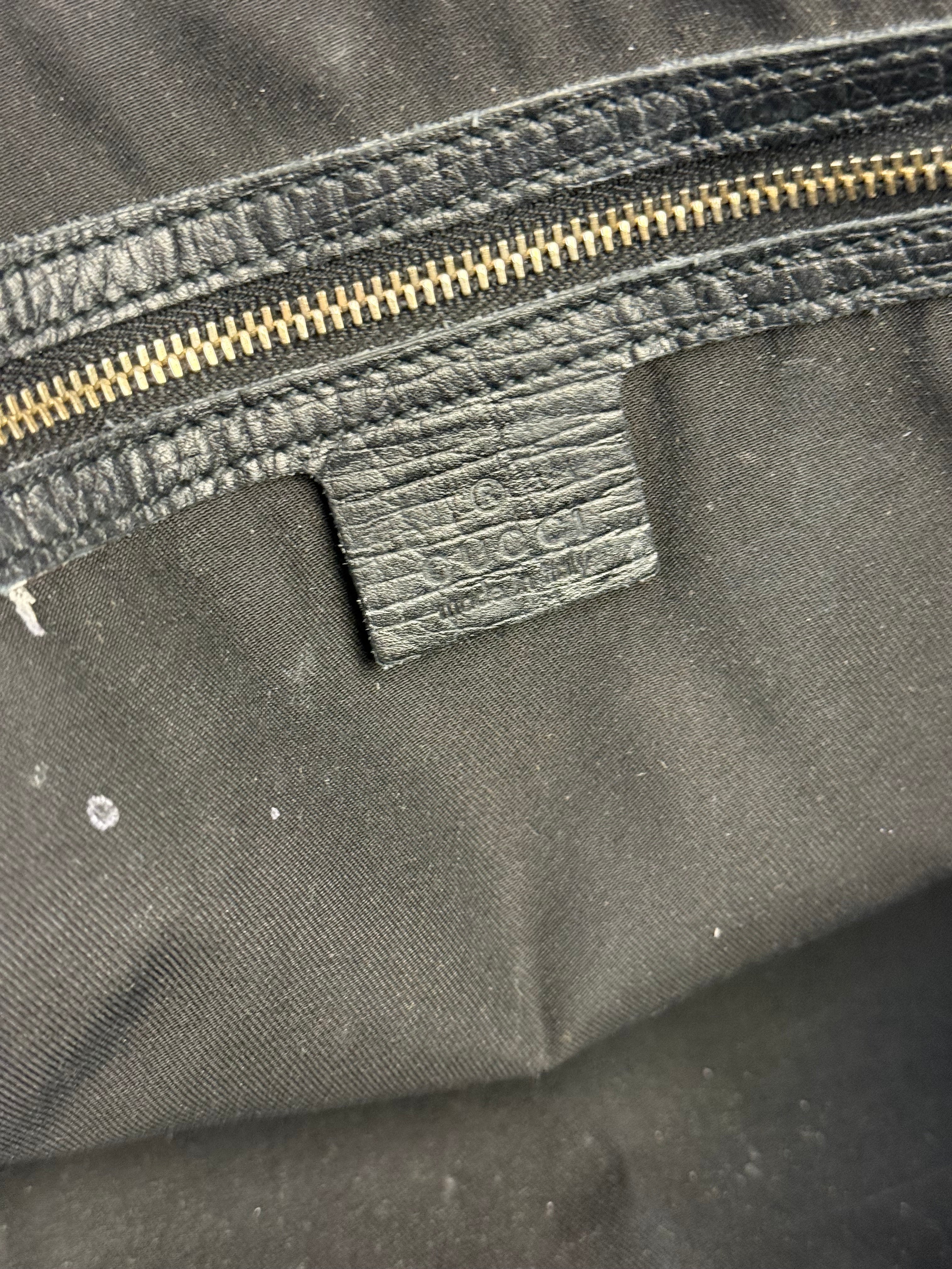 Gucci GG Vintage Black Canvas Shoulder Tote