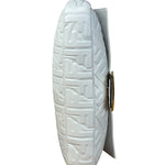 Fendi Large Zucca Embossed Leather Baguette White